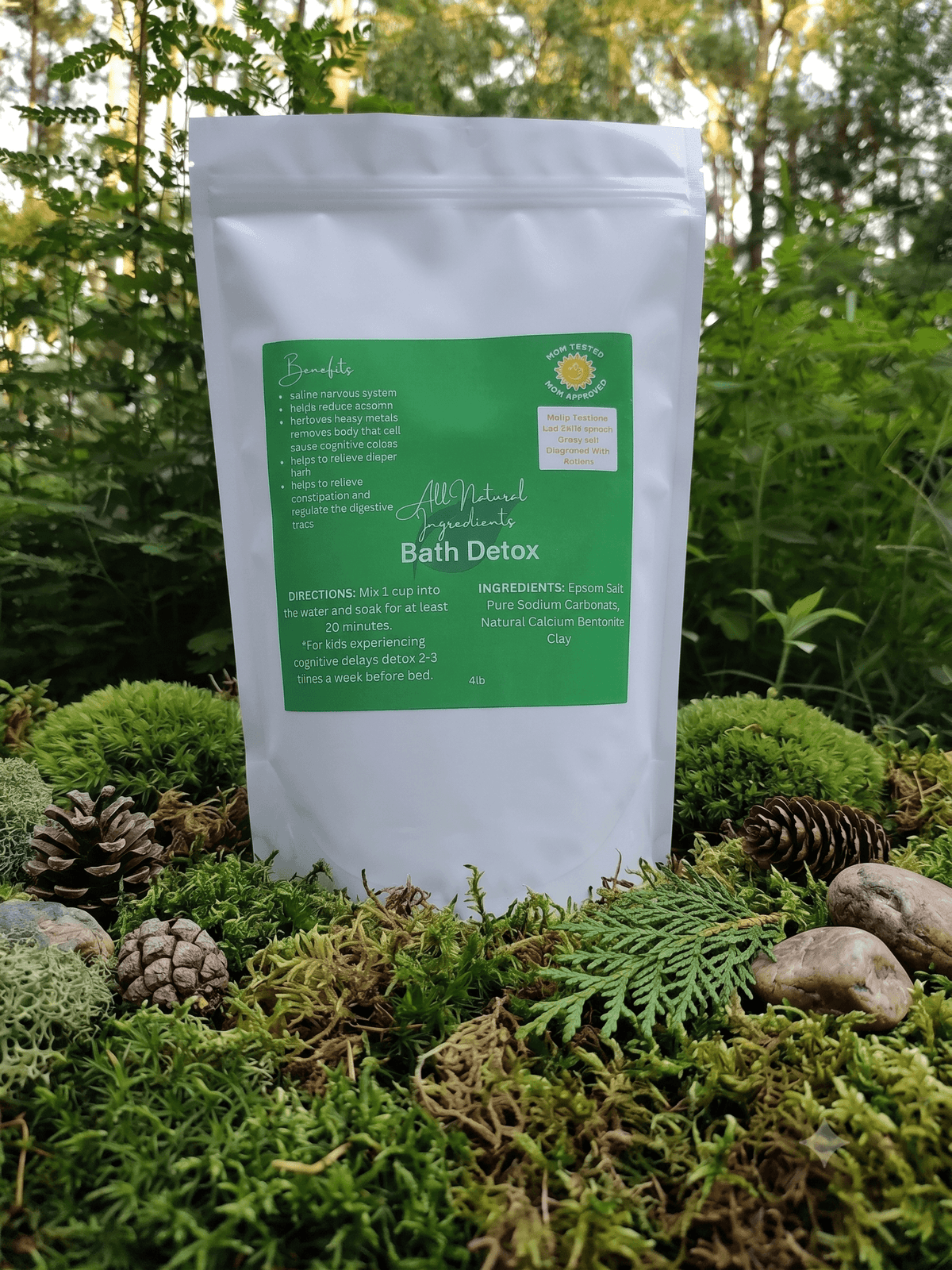 Bentonite Clay Detox Bath Blend: Natural Epsom Salt Soak (4 Pound Bag)